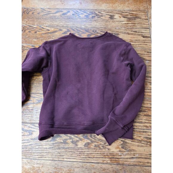 FRANK & EILEEN The Boyfriend Crew Neck Sweatshirt In Burgundy Sz Medium - Picture 5 of 5